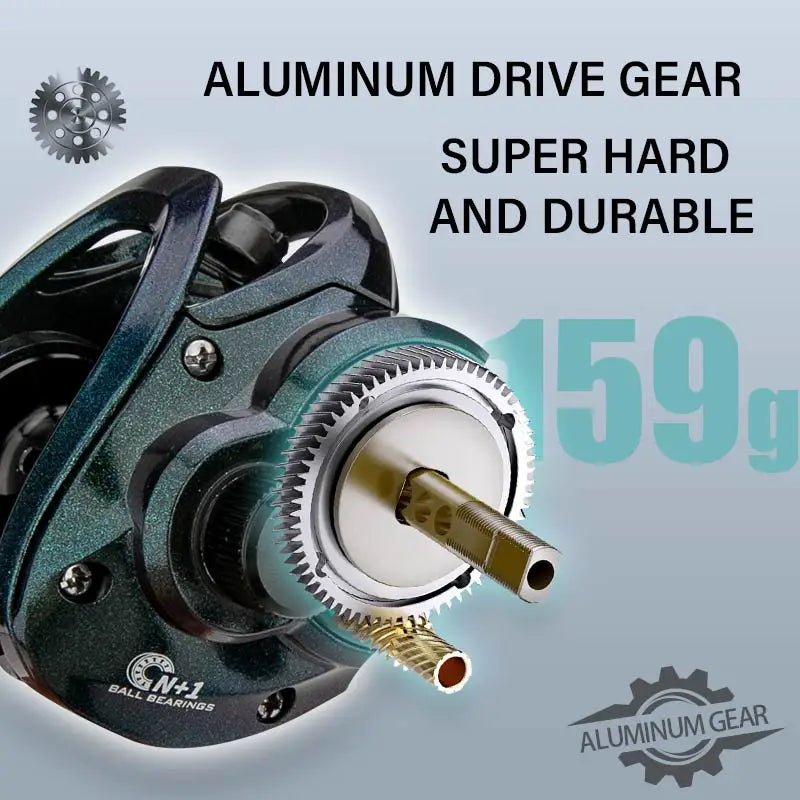 CEMREO Bait Casting Fishing Reel 7kg Drag Magnetic Brake System 7.0:1 Small Body Reel Fishing Tackle Bass Trout Carp Fishing RS