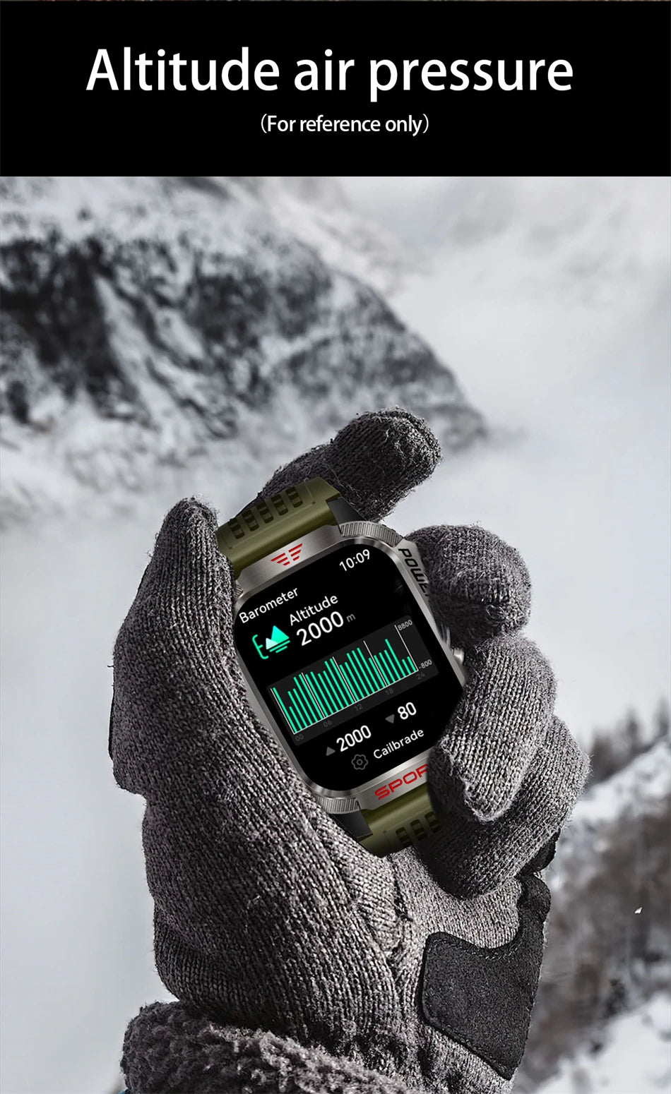 Military-style GPS smartwatch with flashlight, compass, and Bluetooth call – waterproof and outdoor-ready
