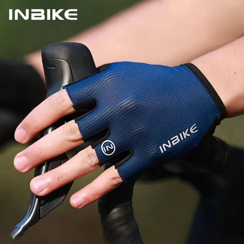 INBIKE half-finger cycling gloves with shock absorption and breathable design