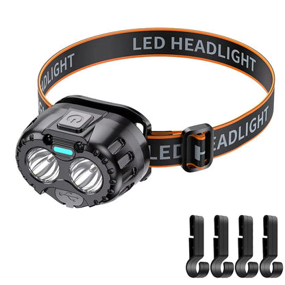 Powerful waterproof LED headlamp 250LM for camping, hiking, and emergencies