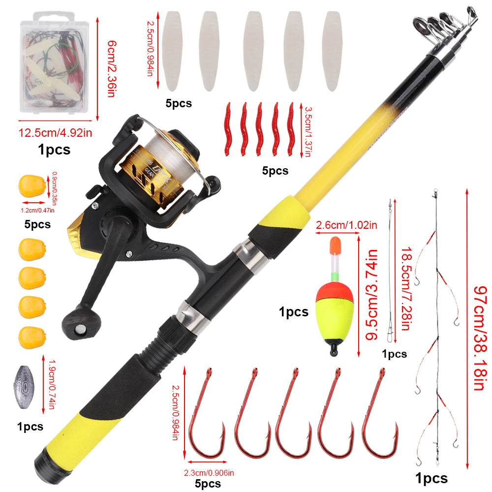 Telescopic Spinning Rod Combo Set
