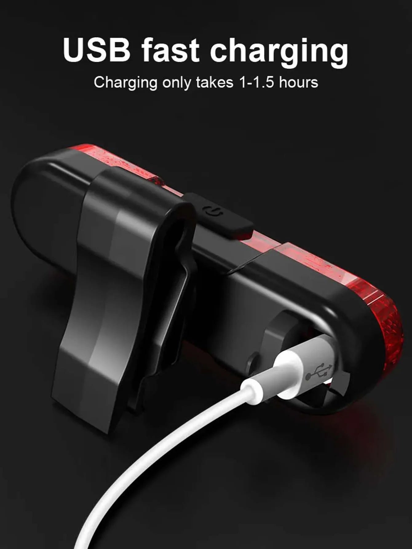 USB rechargeable waterproof LED bike tail light for safety and visibility