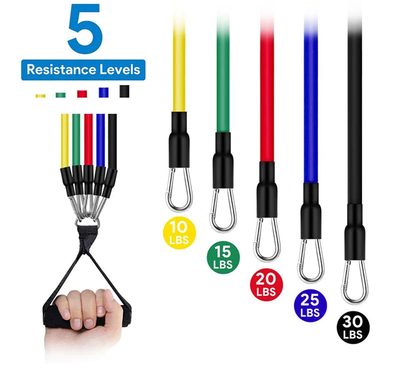11pcs Resistance Bands Set – Portable Fitness & Strength Training Kit