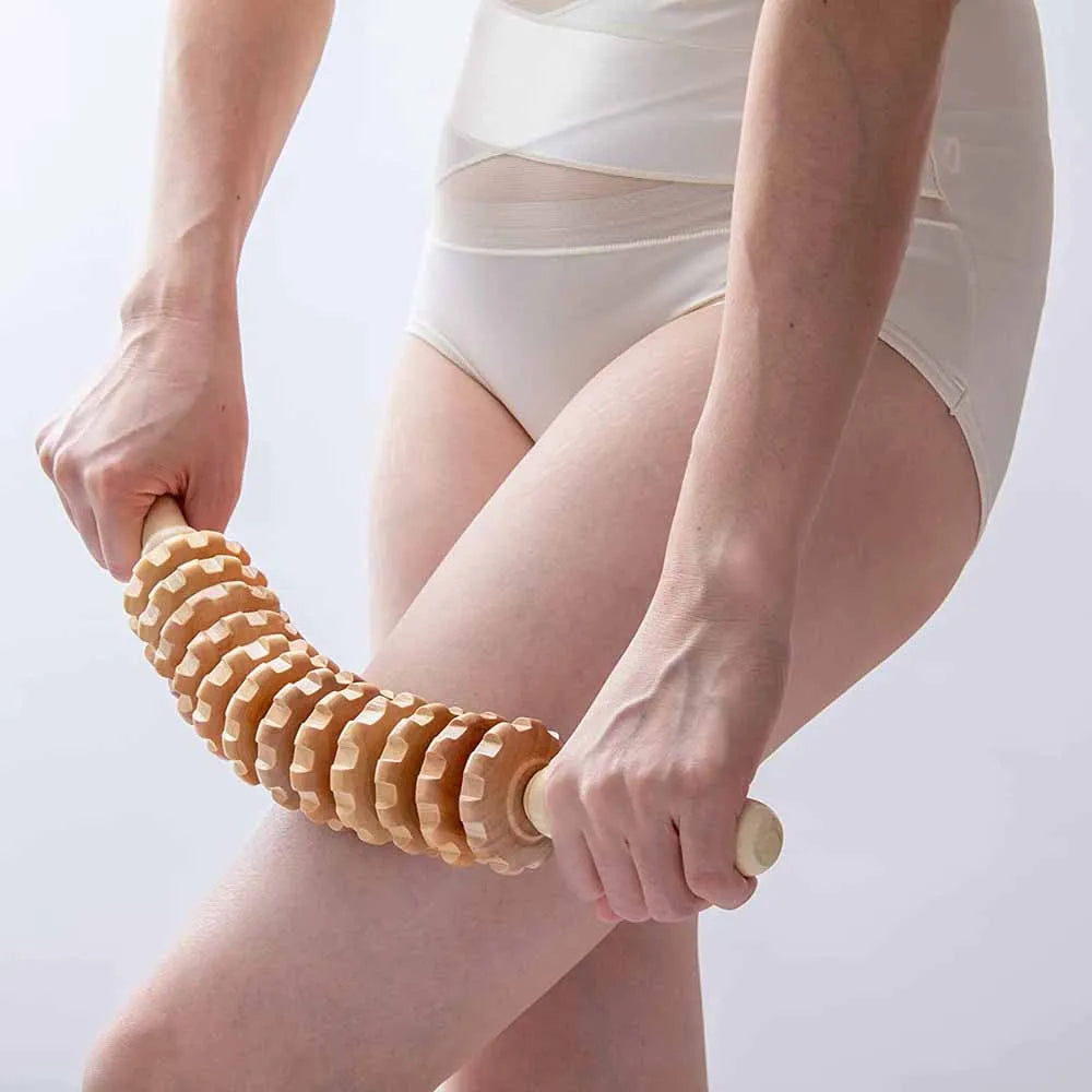 Wooden Massage Roller Stick Lymphatic Drainage & Anti-Cellulite Tool