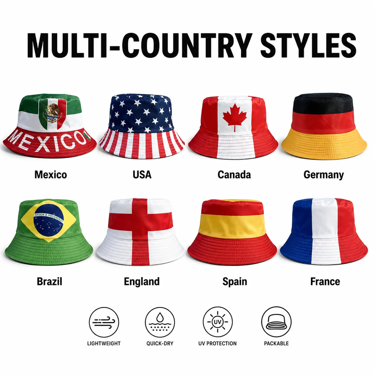 Reversible National Flag Bucket Hat