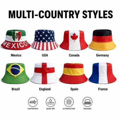 Reversible National Flag Bucket Hat