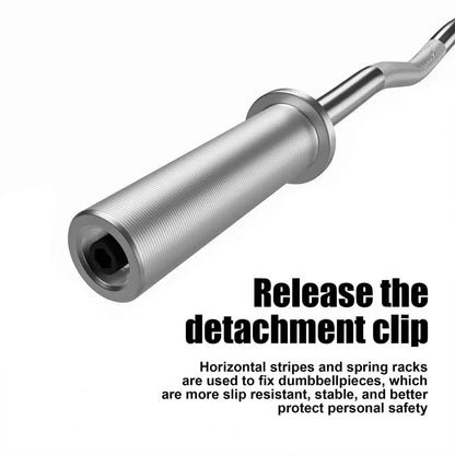 4FT Curved Barbell – Ergonomic Carbon Steel Weight Bar