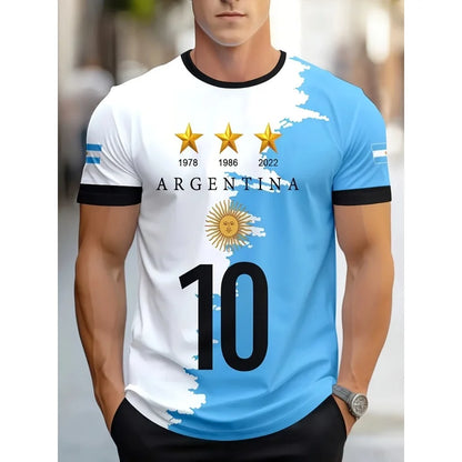 Argentina 3D Flag Jersey T-Shirt