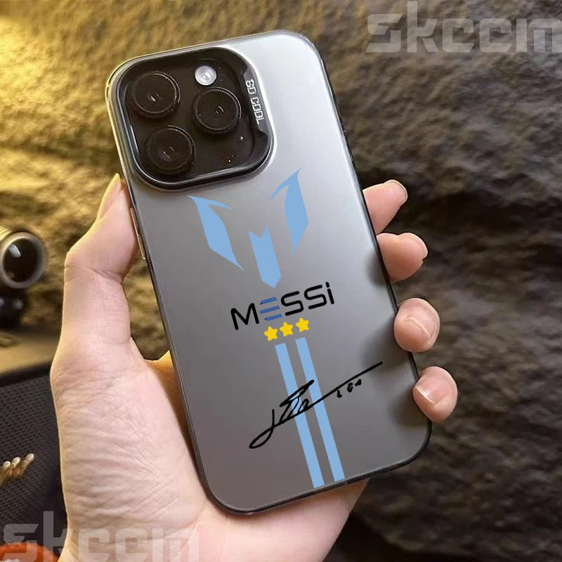 Messi Electroplate Silver iPhone Case