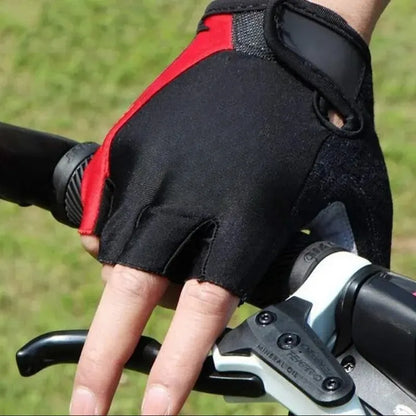 Half-finger cycling gloves with anti-slip grip and shock absorption for summer training