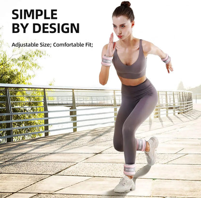 Adjustable wrist and ankle weights for fitness, yoga, and running