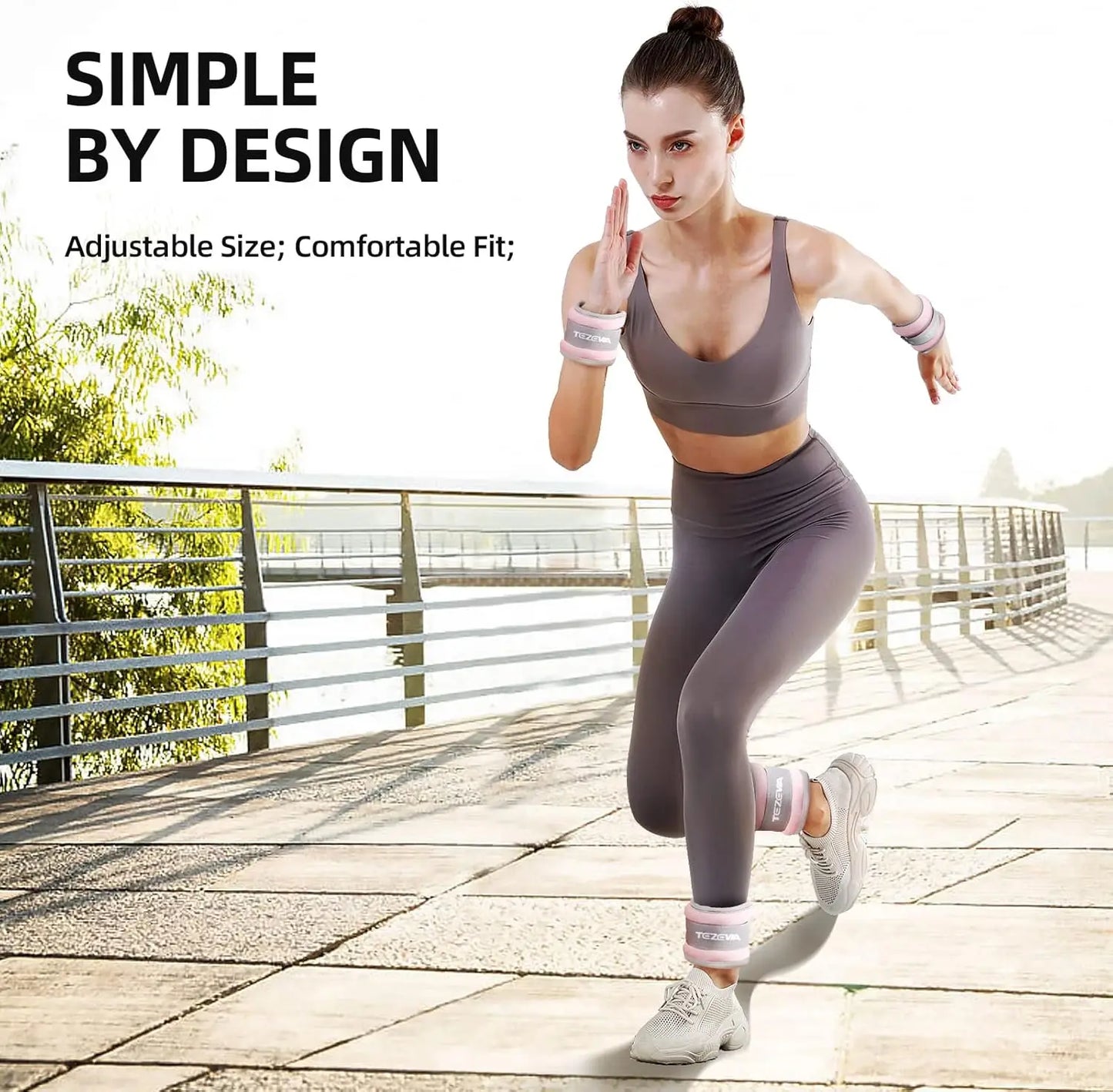 Adjustable wrist and ankle weights for fitness, yoga, and running