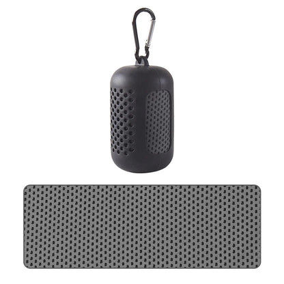 Portable silicone-wrapped cooling towel for sports, fitness, and beach use
