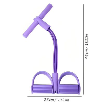 4-Tube Pedal Tensioner – Multi-Functional Elastic Fitness Band