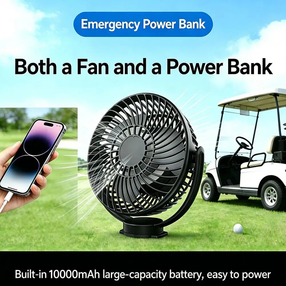 Magnetic Golf Cart Fan 10000mAh