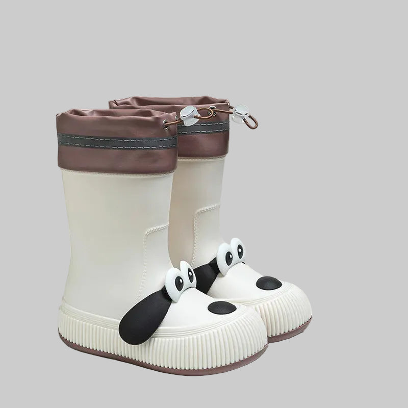 Puppy Pattern Warm Rain Boots