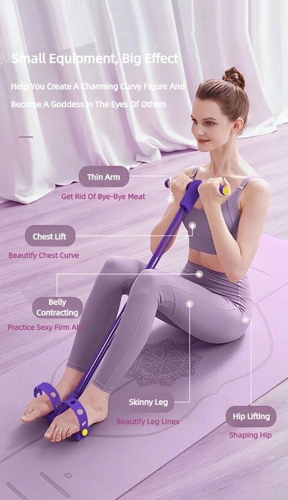 4-Tube Pedal Tensioner – Multi-Functional Elastic Fitness Band