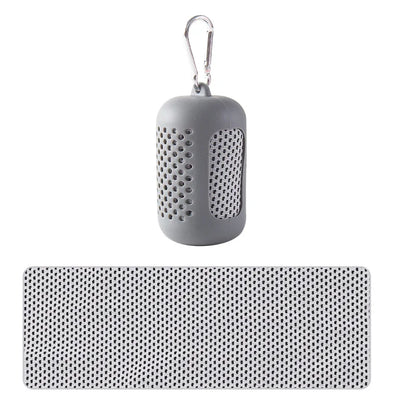 Portable silicone-wrapped cooling towel for sports, fitness, and beach use