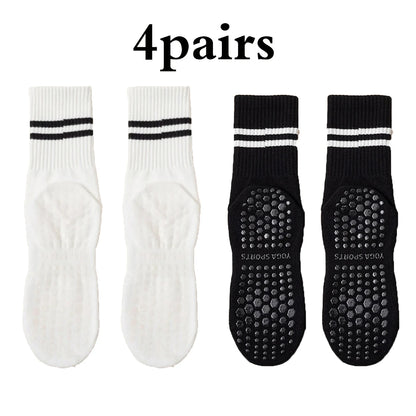 4 Pairs Non-Slip Pilates & Yoga Socks for Women