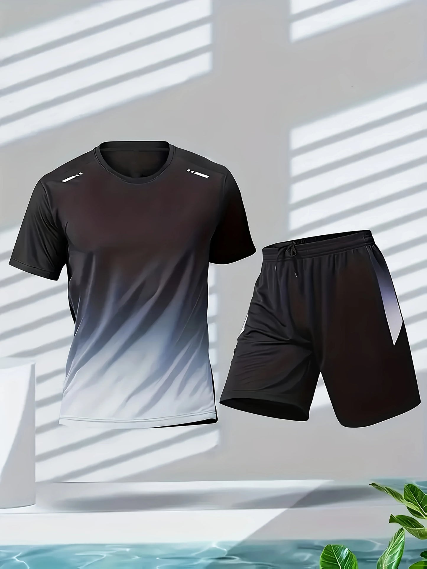 Quick-Dry Gradient Sports T-Shirt Set