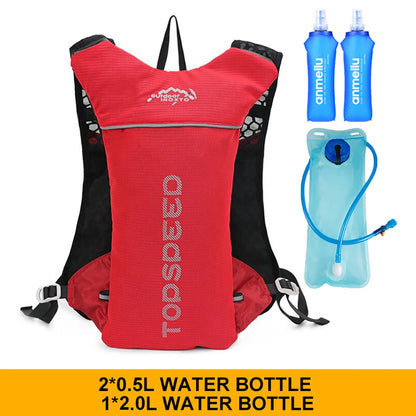 5L ultralight hydration running vest with 500ml bottle for trail and marathon