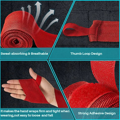 2 Rolls 2.5M Cotton Boxing Bandage Sports Strap