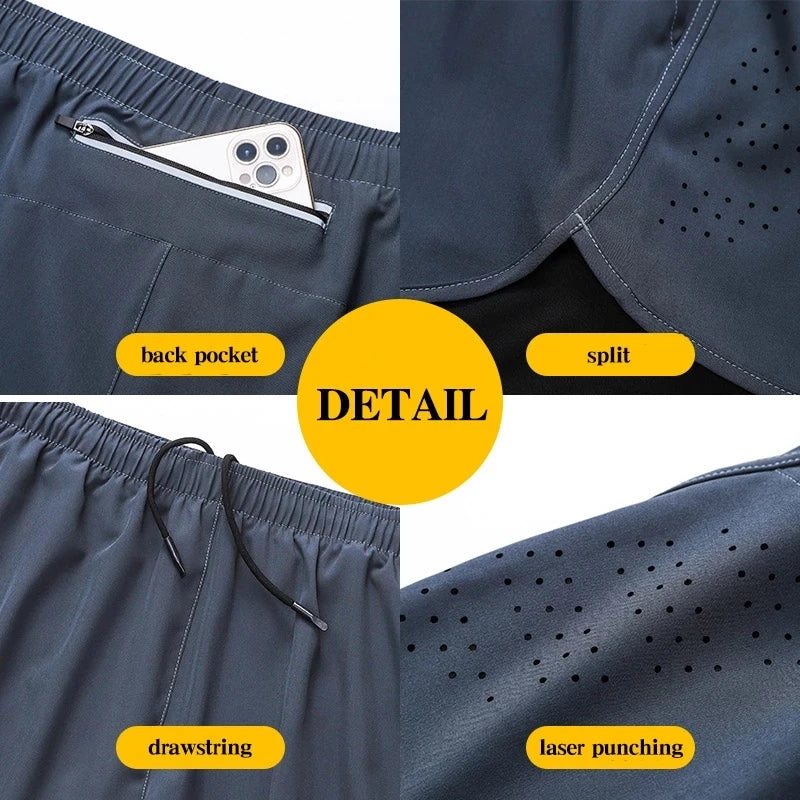 Quick-Dry Double Layer Running Shorts