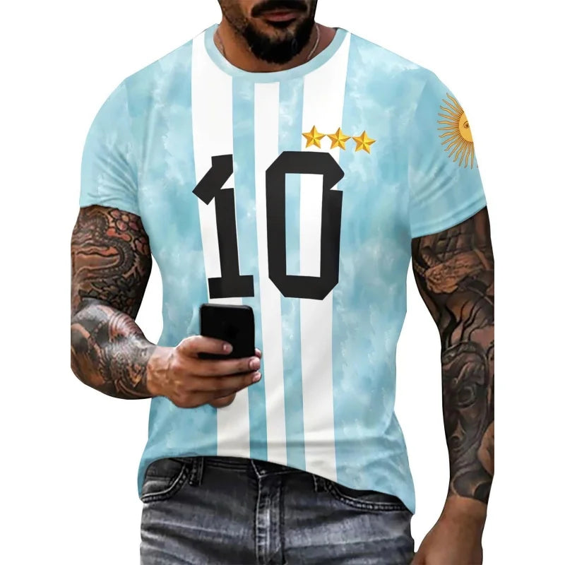 Argentina 3D Flag Jersey T-Shirt