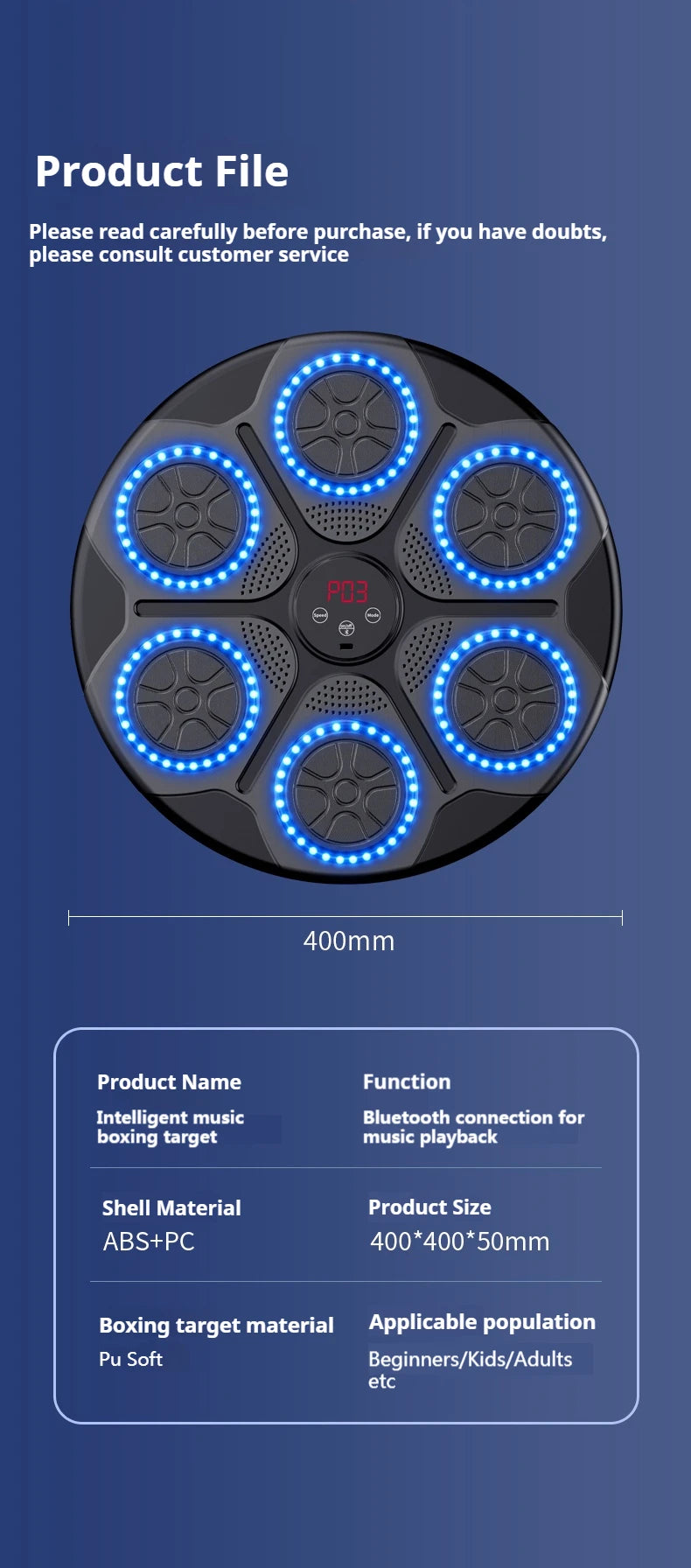 Music Boxing Trainer Bluetooth Wall Mounted