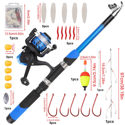 Telescopic Spinning Rod Combo Set