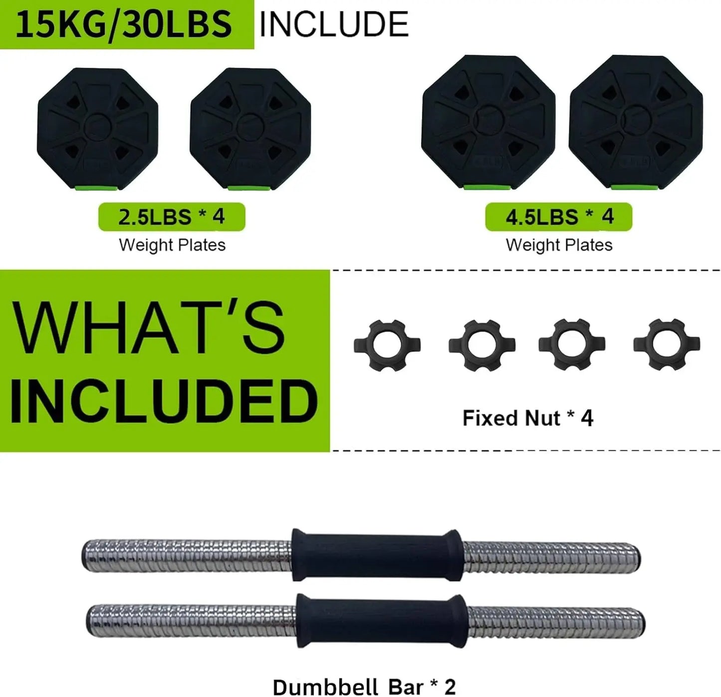 2-in-1 Adjustable Dumbbell Set with Iron Handle
