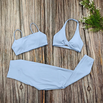 3PCS Women’s Yoga Set – Sports Bra, Leggings & Gym Outfit