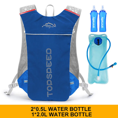 5L ultralight hydration running vest with 500ml bottle for trail and marathon