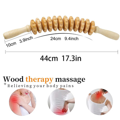 Wooden Massage Roller Stick Lymphatic Drainage & Anti-Cellulite Tool