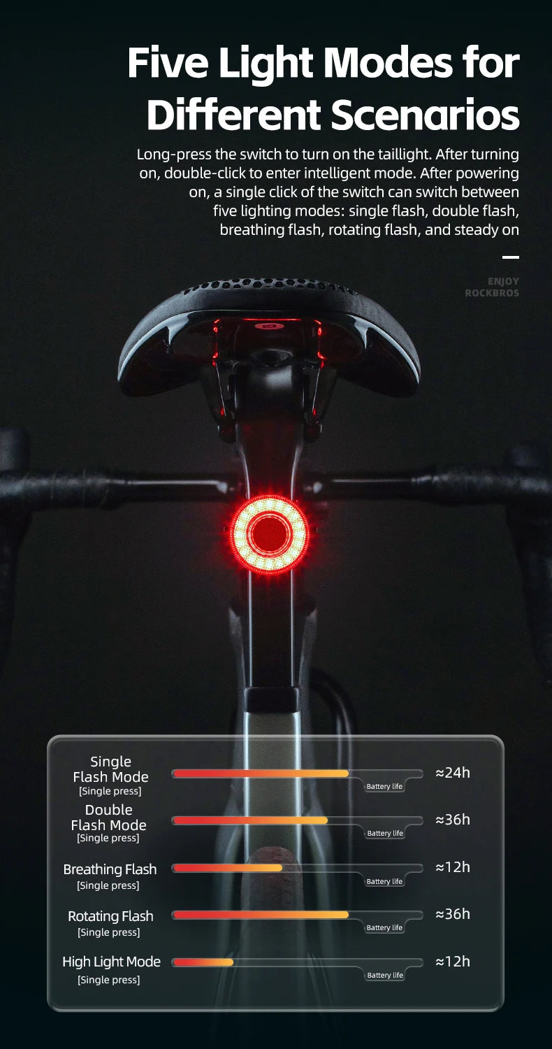 Smart Bike Tail Light Bicycle Rear Lights