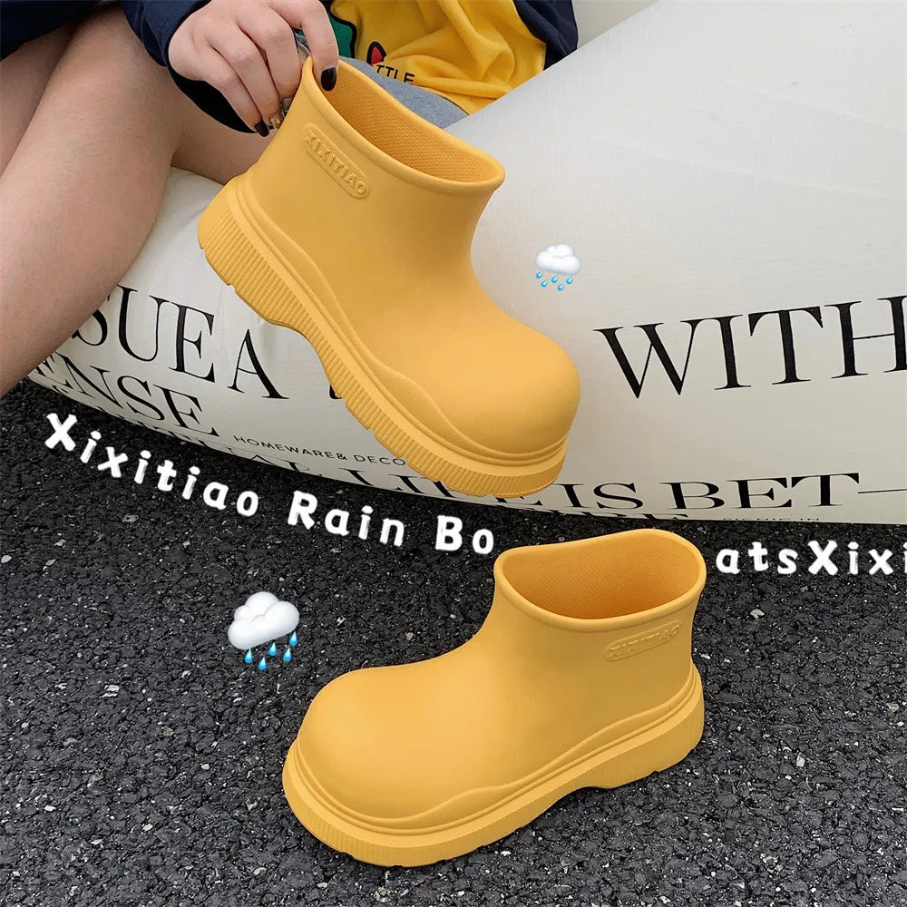 Thick Bottom Ankle Rain Boots