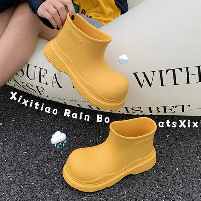 Thick Bottom Ankle Rain Boots