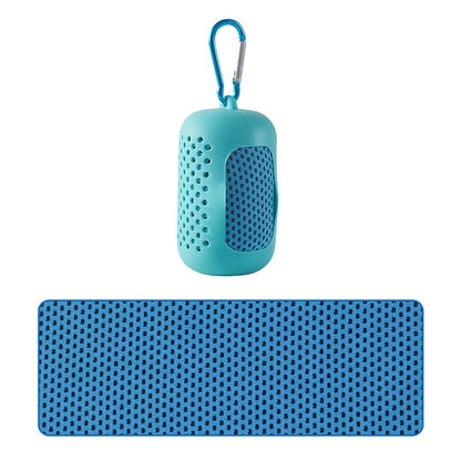 Portable silicone-wrapped cooling towel for sports, fitness, and beach use