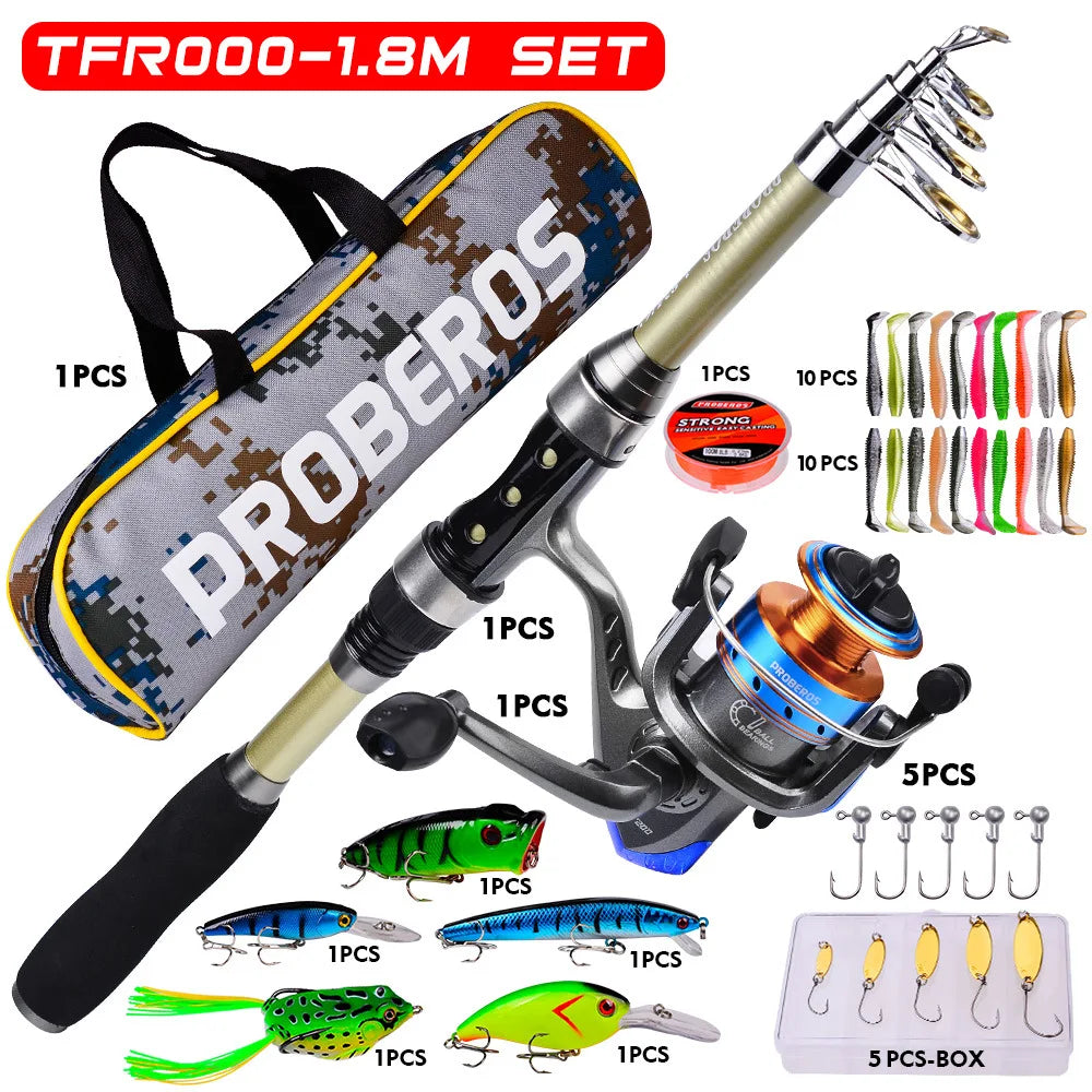 Complete 40-Piece Fishing Rod Kit