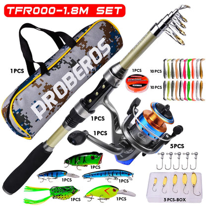 Complete 40-Piece Fishing Rod Kit