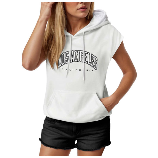 Tank Top Women Sleeveless Hoodie Hooded Shirt Summer Oversize T Shirt With Hood Teenager Girls Casual Sweatshirt Womens Hoodies