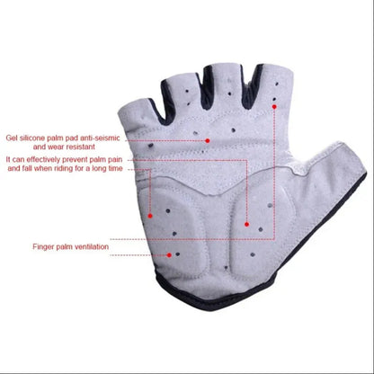 Half-finger cycling gloves with anti-slip grip and shock absorption for summer training