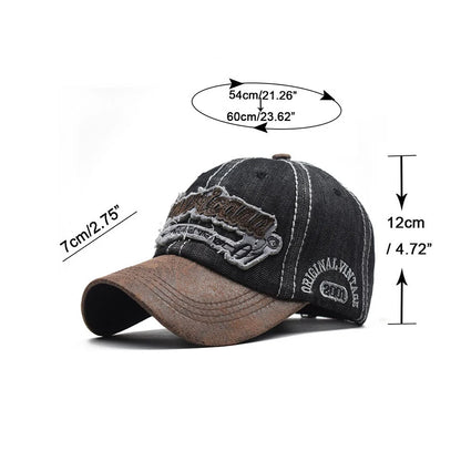 Embroidered Denim Snapback Baseball Cap