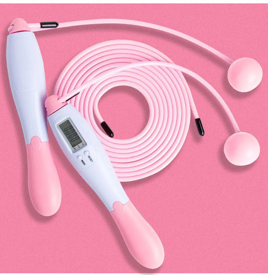 Smart digital counting jump rope with cordless and corded modes