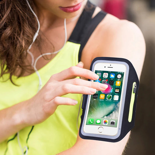 Running phone armband and wrist sleeve for sports and workouts