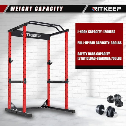 Strength Training Squat Rack with Multi-Grip Pull-Up Bar