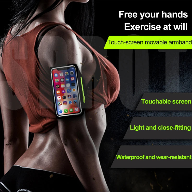 Running phone armband and wrist sleeve for sports and workouts