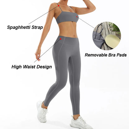 3PCS Women’s Yoga Set – Sports Bra, Leggings & Gym Outfit