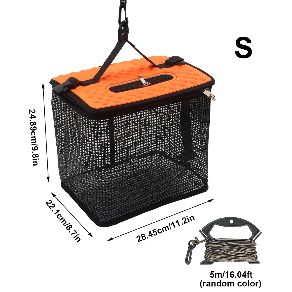 Portable Collapsible Mesh Fish Basket