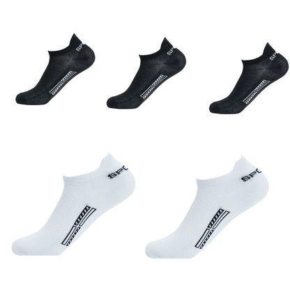 5 Pairs/Lot High Quality Men Ankle Socks Breathable Cotton Sports Mesh Casual Athletic Thin Cut Short Sokken Plus Size
